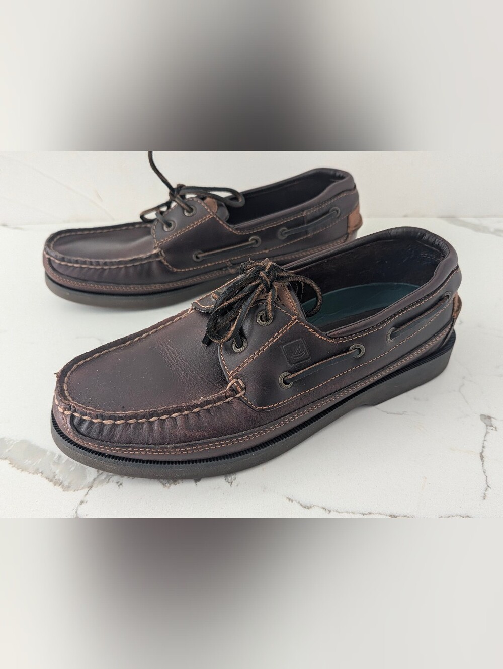 Sperry Top-Sider Mako 2-Eye Boat Shoes Men’s 9 M Brown Leather Loafers Shoes